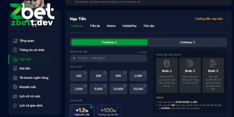 Lợi ích nổi bật khi nạp tiền ZBET không phải ai cũng biết